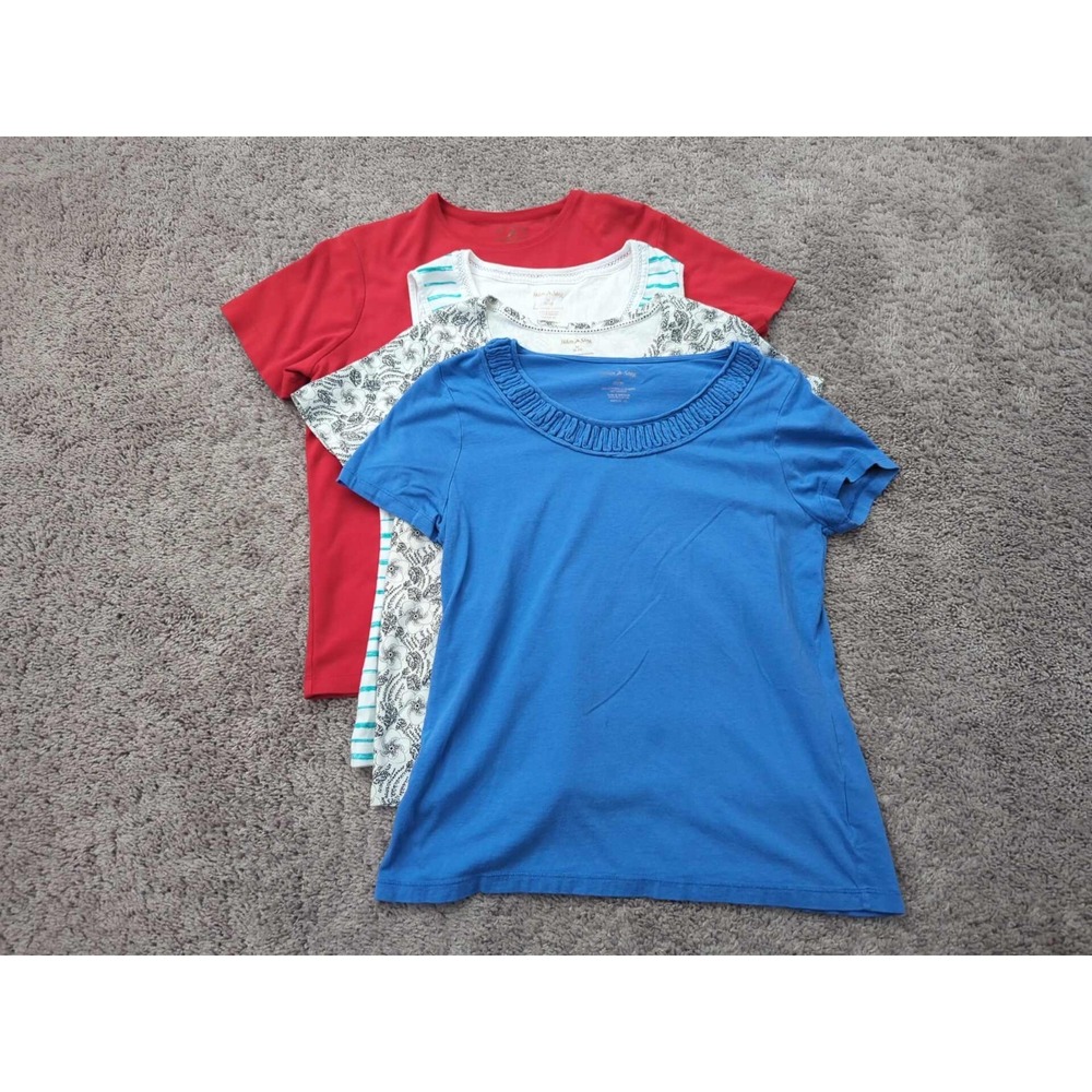 Lot of 4 White Stag Shirts Womens Medium Cotton Casual‎